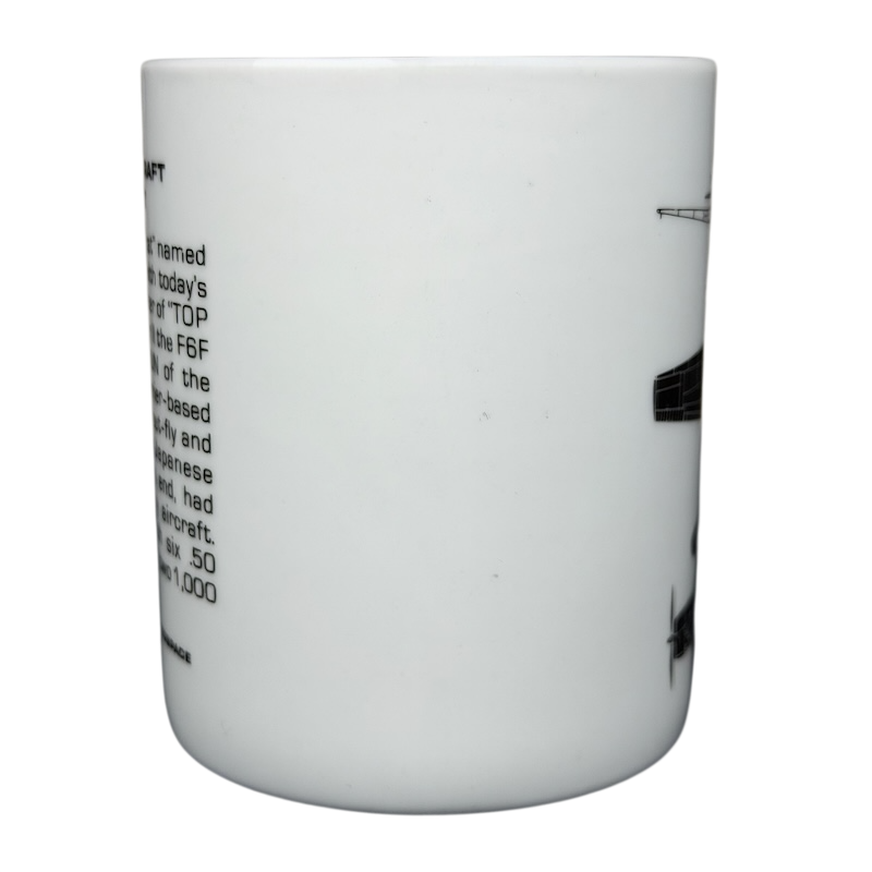Grumman F6F Hellcat Hawker Aerospace mug featuring aircraft details for aviation enthusiasts