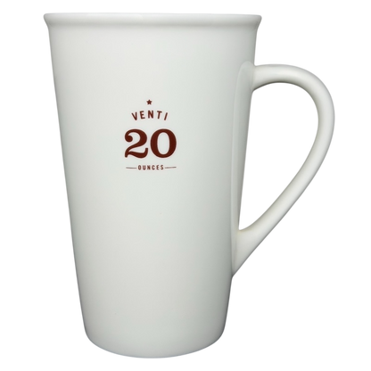 Venti 20 Ounces Rolled Rim White Mug 2010 Starbucks