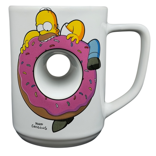 Homer Simpson Eating A Donut MMM... Carbs! The Simpsons Universal Studios Mug