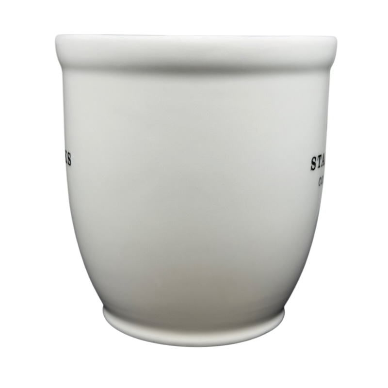 2007 Starbucks Abbey ESTD 1971 mug in a simple white design with logo details