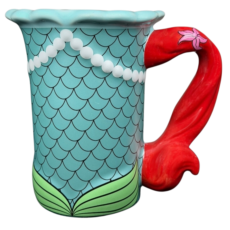 Ariel The Little Mermaid Hair Handle Signature 3D Embossed Mug Disney Parks