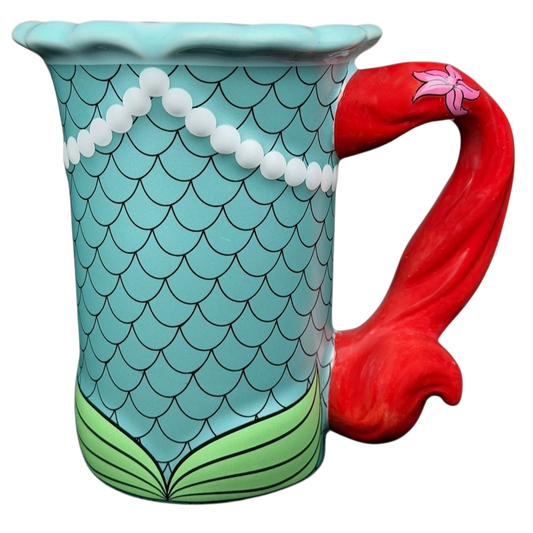 Ariel The Little Mermaid Hair Handle Signature 3D Embossed Mug Disney Parks