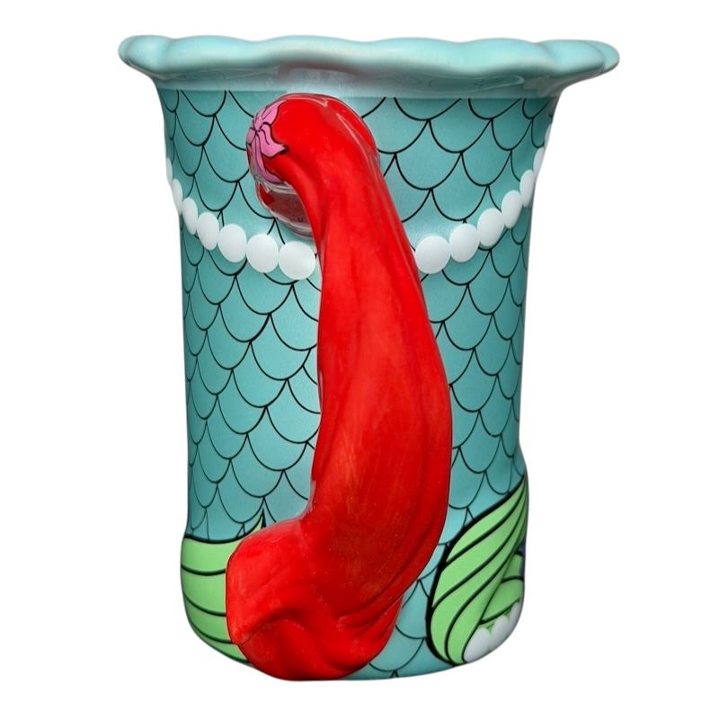 Ariel The Little Mermaid Hair Handle Signature 3D Embossed Mug Disney Parks