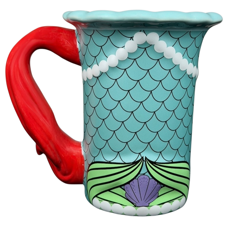 Ariel The Little Mermaid Hair Handle Signature 3D Embossed Mug Disney Parks