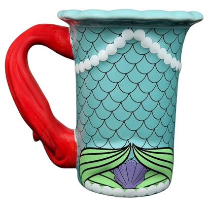 Ariel The Little Mermaid Hair Handle Signature 3D Embossed Mug Disney Parks