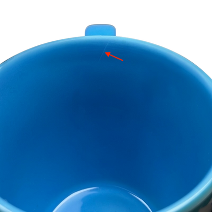 Inside view of a blue Finding Dory Mug Pixar Disney Store showcasing its smooth finish