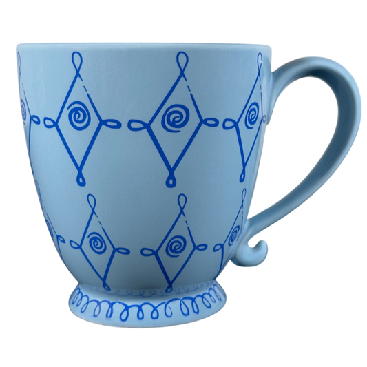 Diamond Swirl Blue Pedestal Mug 2004 Starbucks