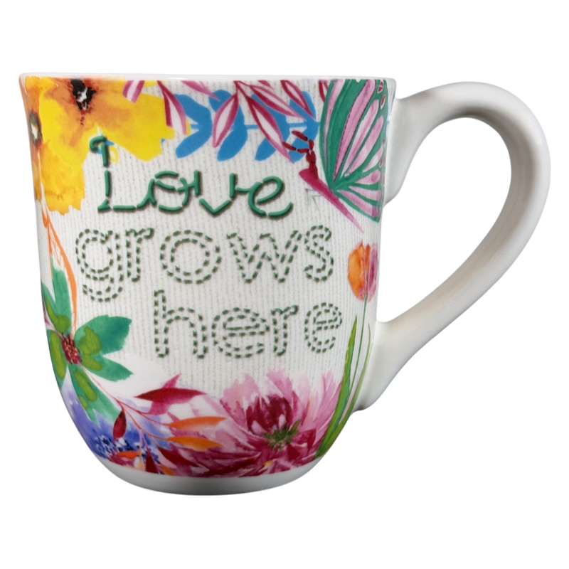 Love Grows Here Floral Susan Winget Mug Cracker Barrel