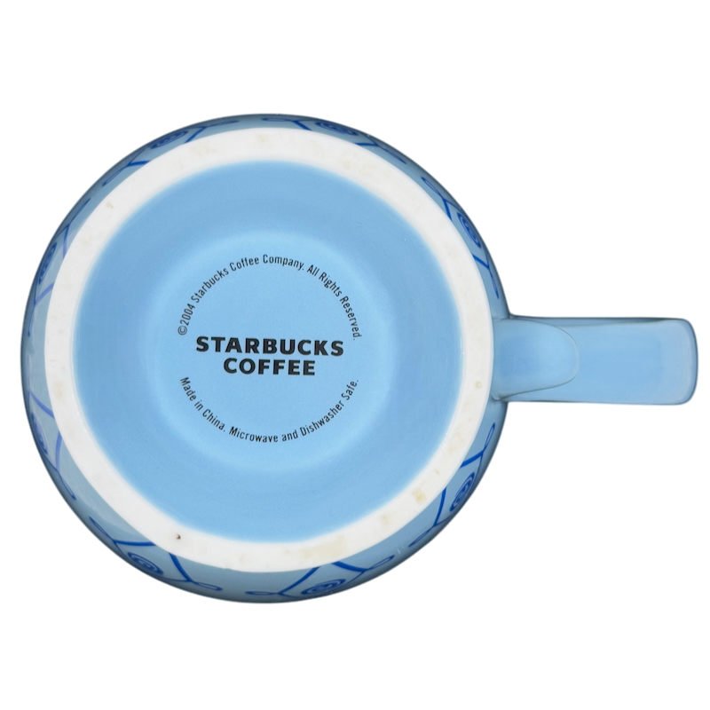 Diamond Swirl Blue Pedestal Mug 2004 Starbucks