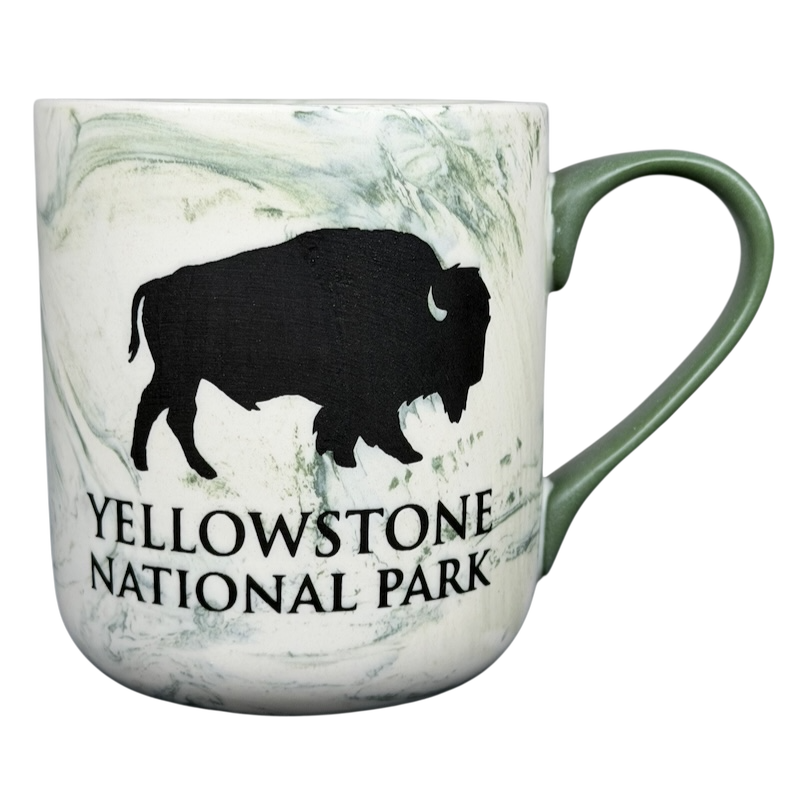 Yellowstone National Park Bison Etched Marble Mug