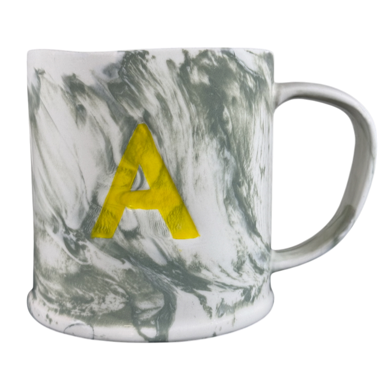 Marbled Letter "A" Monogram Initial Mug Anthropologie