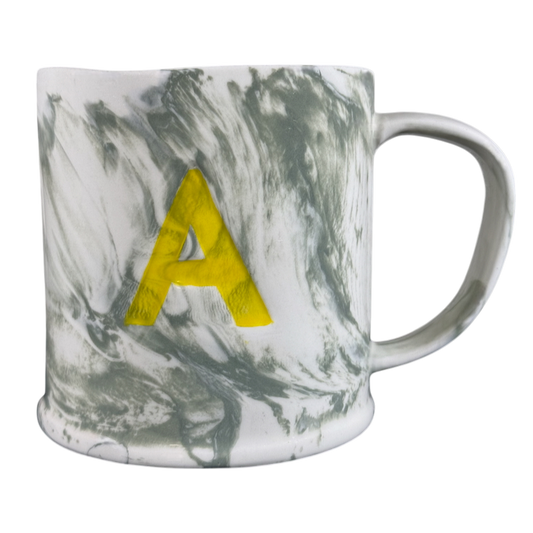 Marbled Letter "A" Monogram Initial Mug Anthropologie