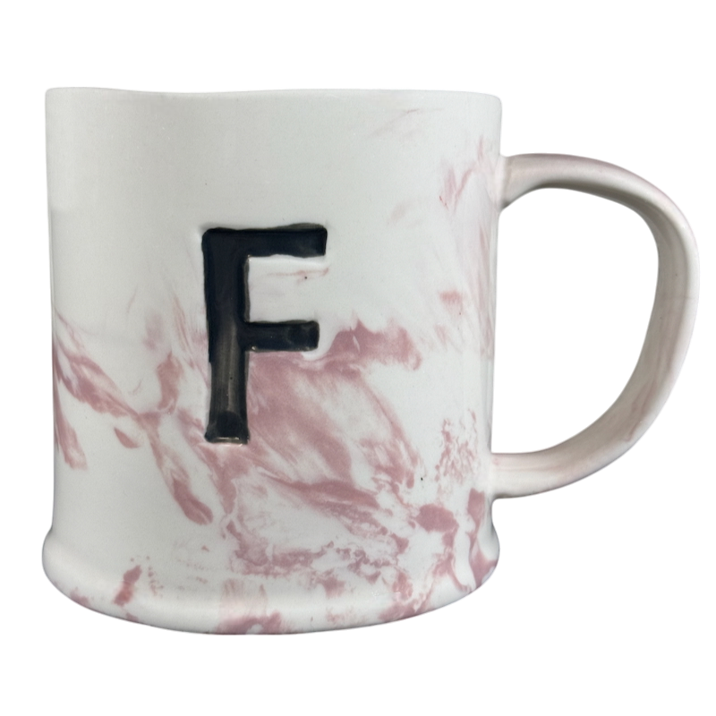 Marbled Letter "F" Monogram Initial Mug Anthropologie