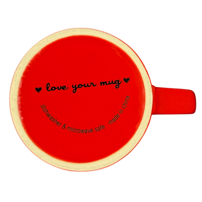 Follow Your Heart Red Mug With White Interior Love Your Mug