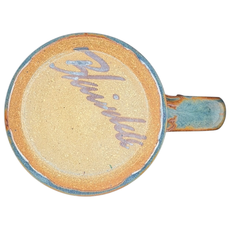 Geometric Sunburst Signed Pottery Mug