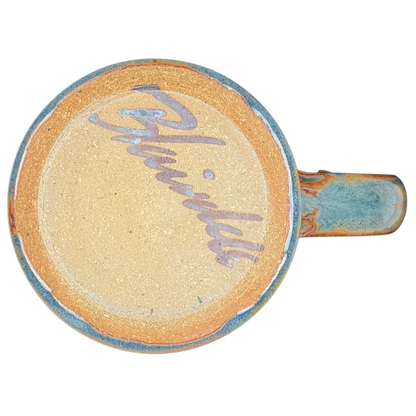 Geometric Sunburst Signed Pottery Mug