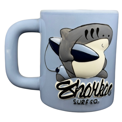 Sharka Surf CO. Hawaii Embossed 3D Shark Surfing Blue Mug