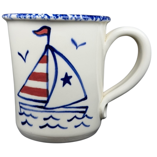25th Anniversary Sailboat Mug Three Rivers Pottery