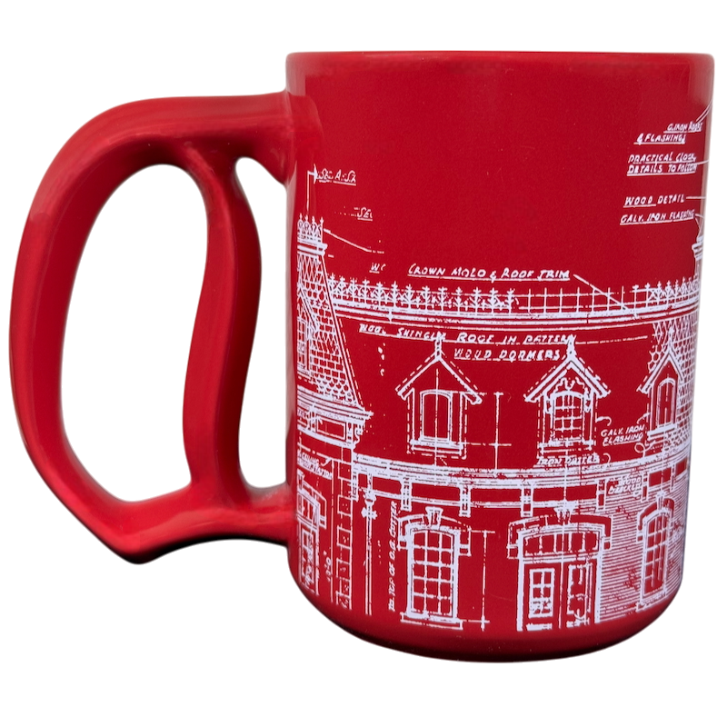 Disneyland Resort Main Street Railroad Station Red Blueprint With D Handle Mug Disney Parks