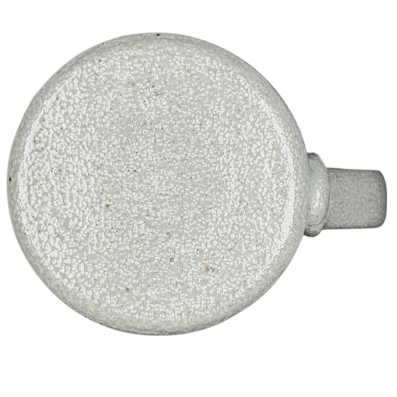 Bottom view of Rowe Pottery Works blue bird mug showcasing a textured finish and sturdy handle