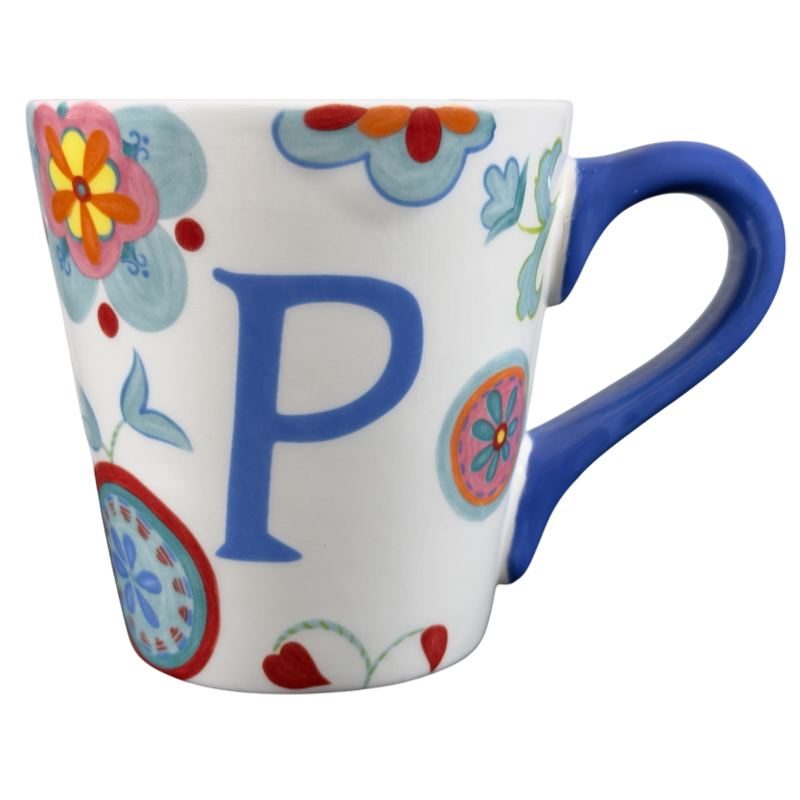 Floral Letter "P" Monogram Initial Mug World Market