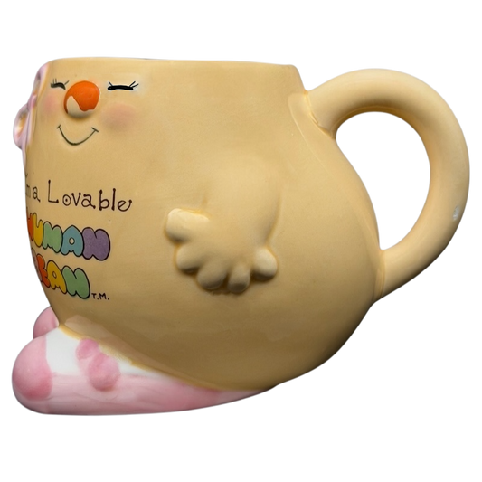 Human Beans “I’m a Lovable Human Bean” Figural Mug Vintage 1981 Enesco