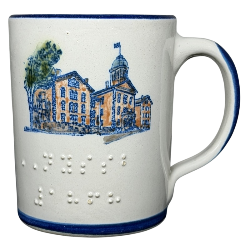 NYSSB 1868 Embossed Braille Mug Louisville Stoneware