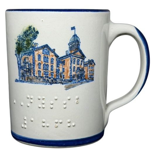 NYSSB 1868 Embossed Braille Mug Louisville Stoneware