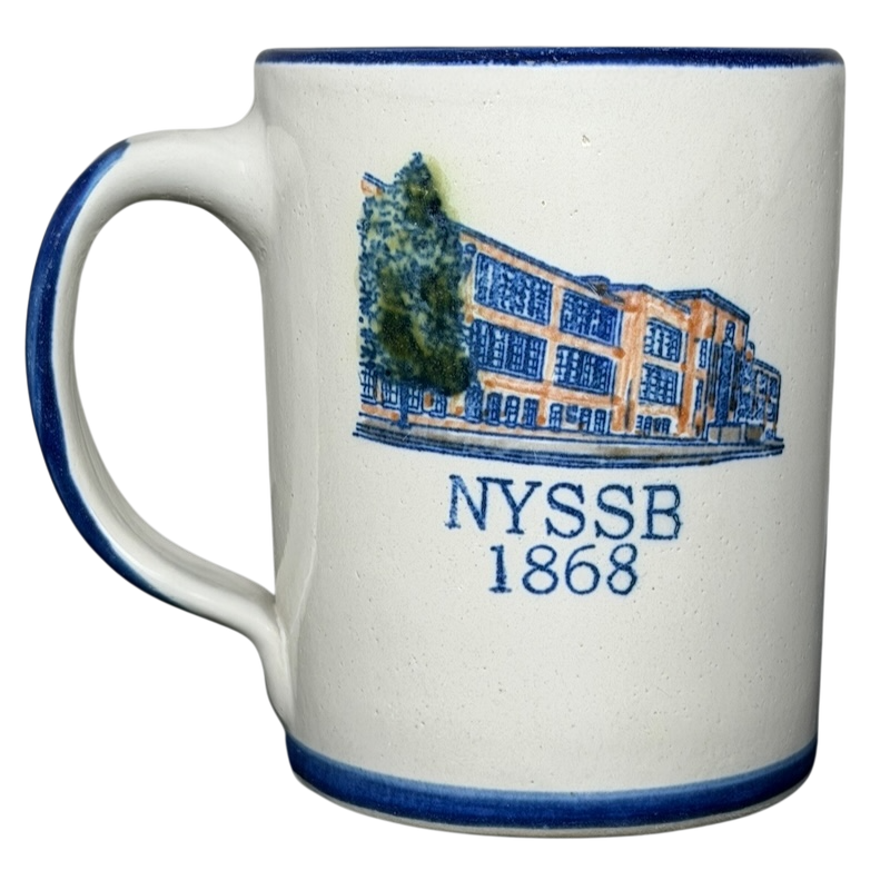 NYSSB 1868 Embossed Braille Mug Louisville Stoneware
