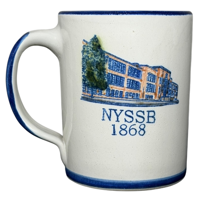 NYSSB 1868 Embossed Braille Mug Louisville Stoneware