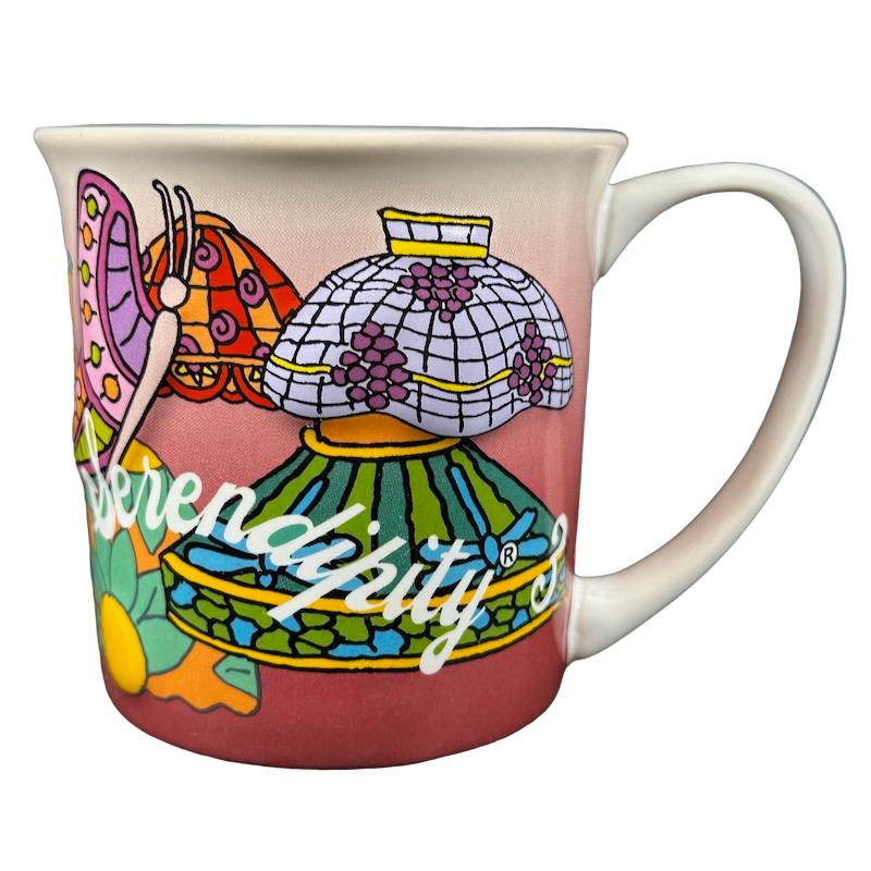 Serendipity 3 Colorful Lampshades Butterfly Flowers Crown Embossed mug