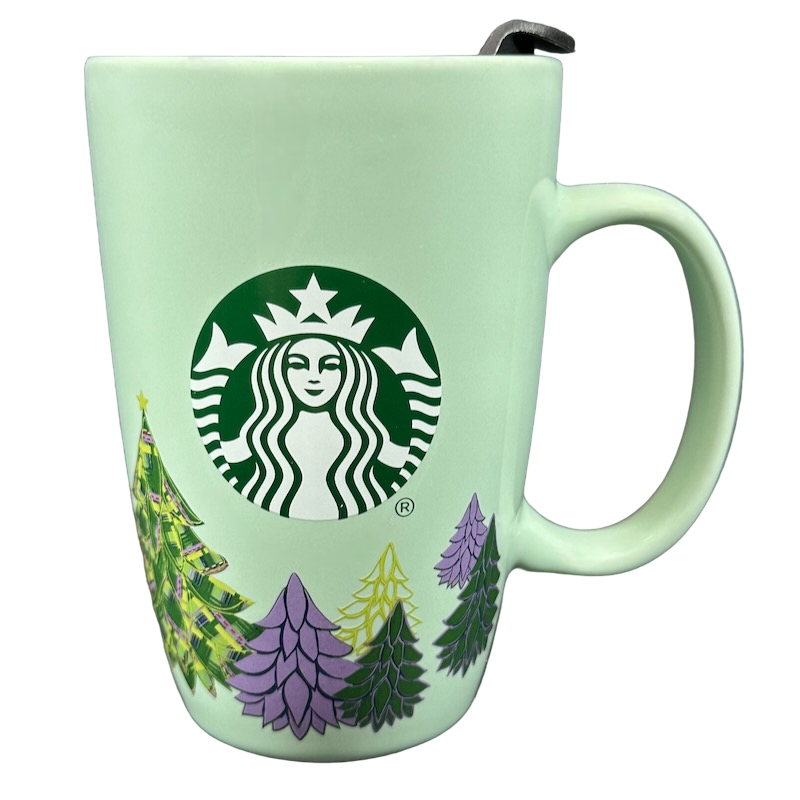 Green And White Siren Christmas Pine Trees 12oz Travel Mug 2020 Starbucks