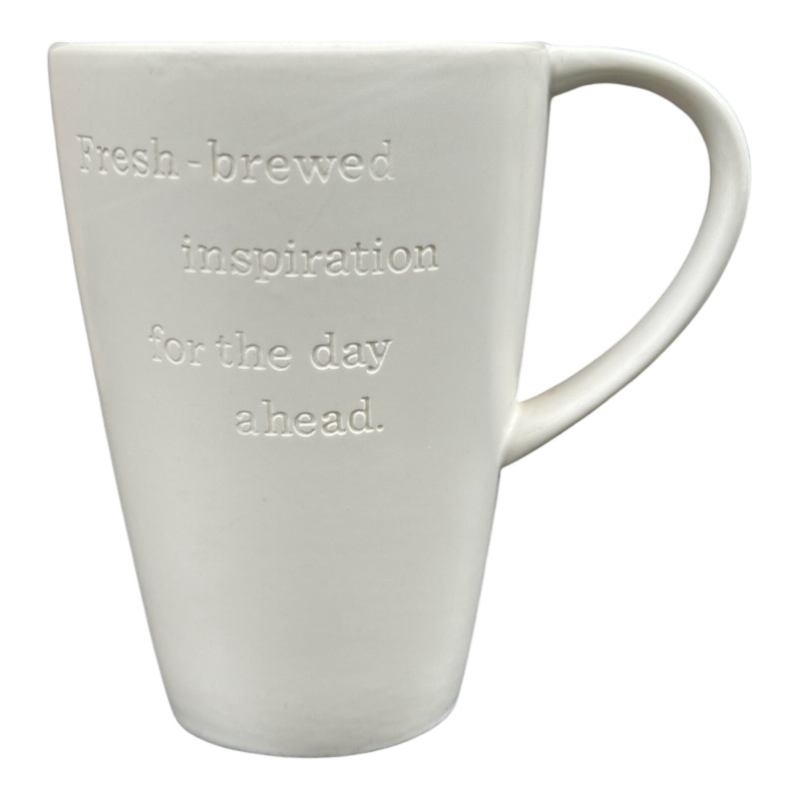 Fresh Brewed Inspiration For The Day Ahead Etched Tall White 16oz Mug 2013 Starbucks