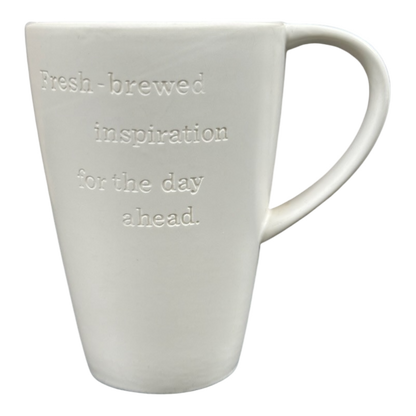 Fresh Brewed Inspiration For The Day Ahead Etched Tall White 16oz Mug 2013 Starbucks