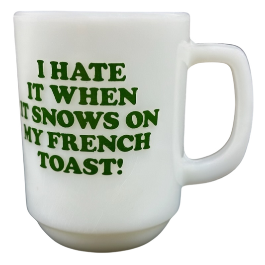 Fire King Snoopy I Hate It When It Snows On My French Toast! Mug Anchor Hocking