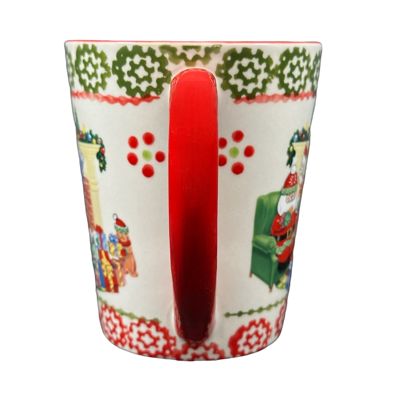 Santa SItting By The Fireplace Holiday 16oz Mug With Coaster/Lid Temp-tations