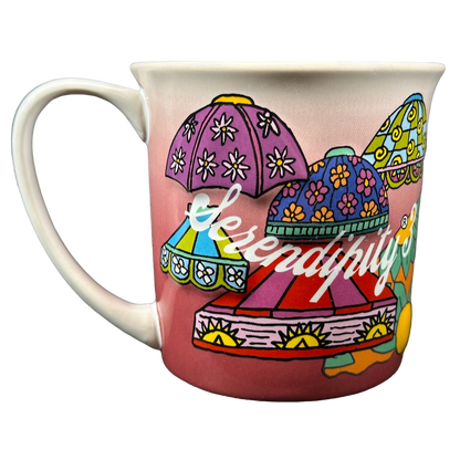 Serendipity 3 Colorful Lampshades Butterfly Flowers Crown Embossed mug