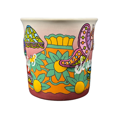 Serendipity 3 Colorful Lampshades Butterfly Flowers Crown Embossed mug