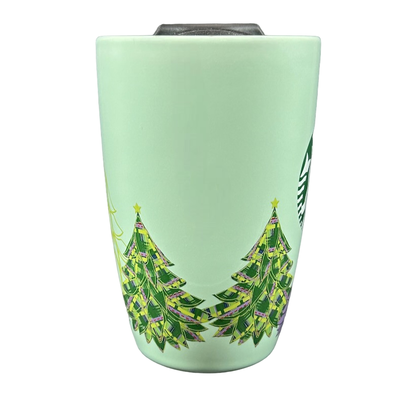 Green And White Siren Christmas Pine Trees 12oz Travel Mug 2020 Starbucks