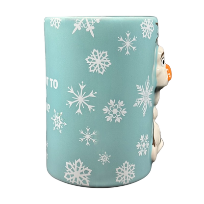 Frozen Olaf I LIKE WARM HUGS 3D Embossed Mug Disney Parks