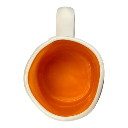 Rae Dunn Artisan Collection STUFFED Mug Orange Inside Magenta