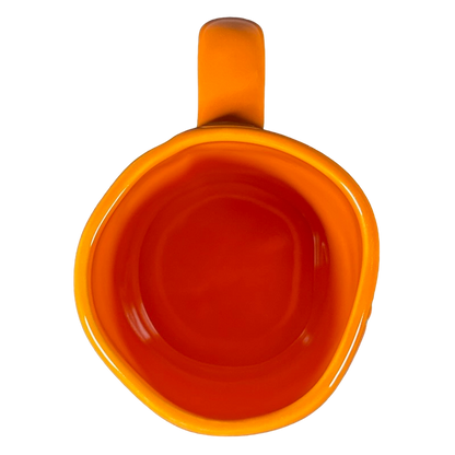 Rae Dunn Artisan Collection HERE FOR THE BOOS Orange Mug Orange Inside Magenta