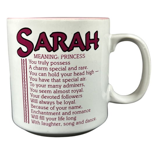 SARAH Poetry Name Pink Interior Mug Papel