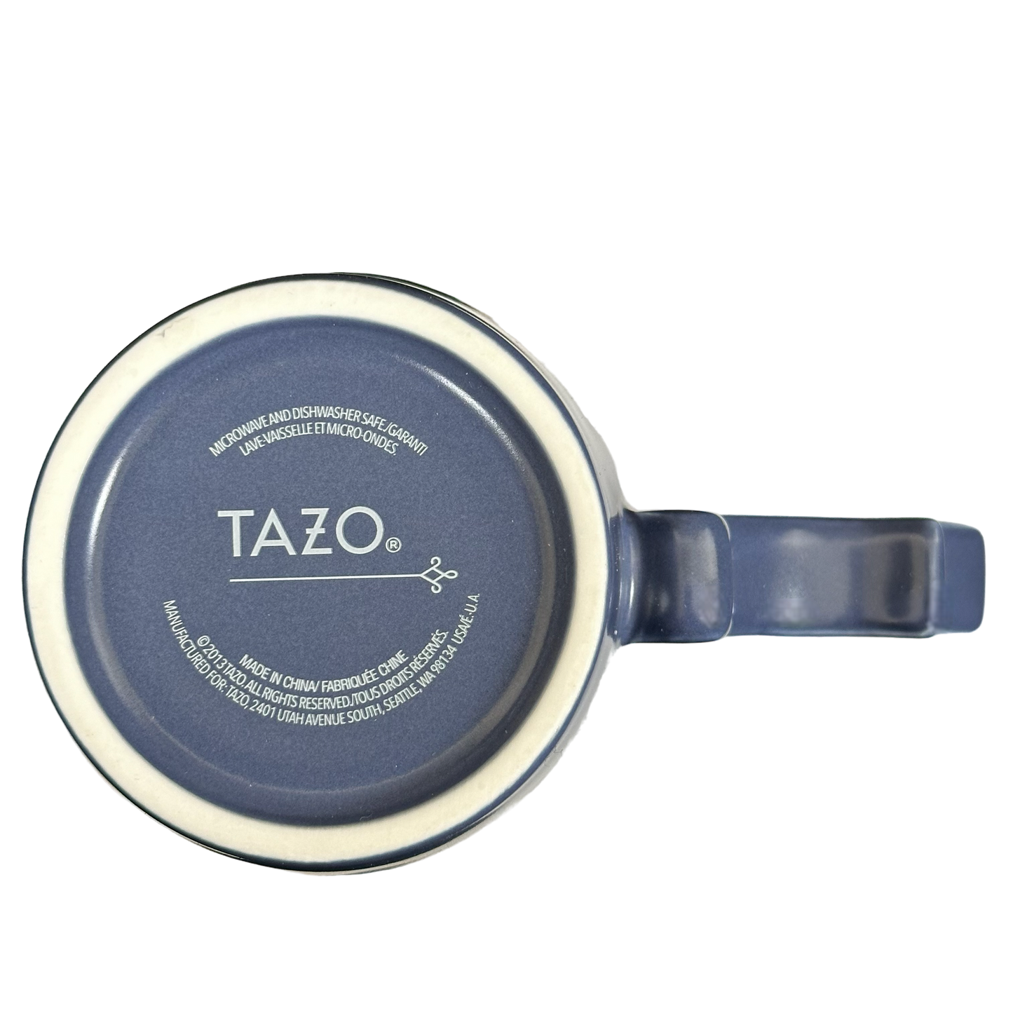 Rococo Scroll Handle Slate Blue Mug 2013 Starbucks Tazo