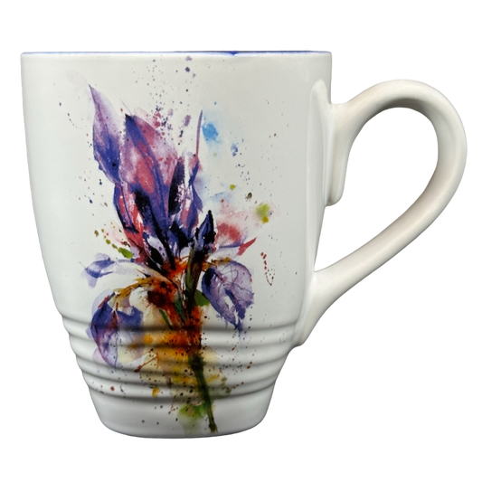 Dean Crouser Watercolor Purple Iris Flower Blue Inside Mug Demdaco