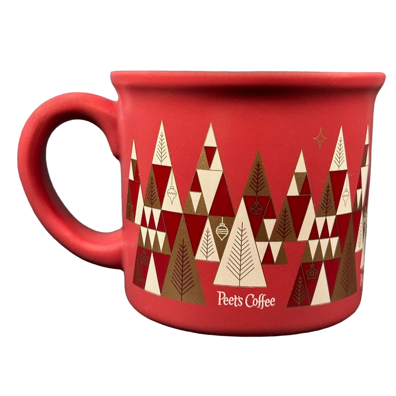 Triangular Christmas Trees 12oz Heavy Mug Peet's Coffee