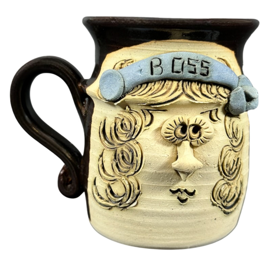 Ugly Face Pottery Boss Signed 3D Mug Bradford Pottery