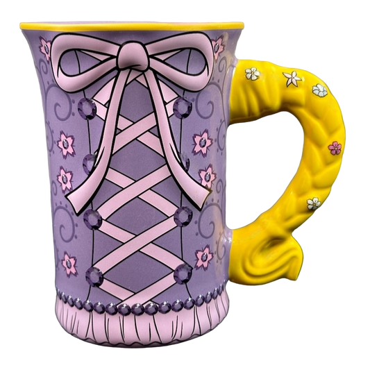 Rapunzel Corset Hair Handle Signature 3D Embossed Mug Disney Parks