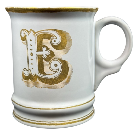 Letter "E" Gold Writing Monogram Initial Mug Williams Sonoma