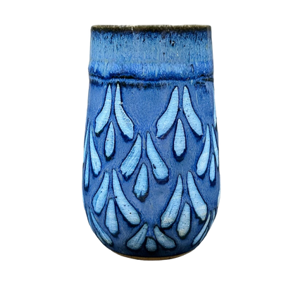 Abstract Teardrop Pattern Tall Pottery Mug